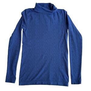 Athleta Blue Turtleneck Women's Small Lightweight Stretch